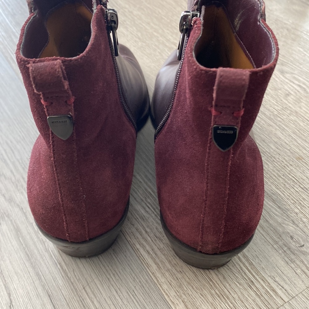 Coach Carmen Leather/Suede Ankle Booties - Picture 6 of 12
